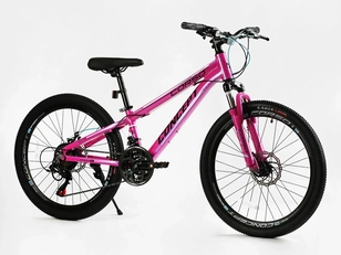 Велосипед 24 AL Corso «CONCEPT» CP-24624 алюміній 11", (к-т SHIMANO) рожевий