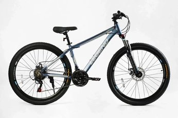 Велосипед 27.5 AL Corso «LEGEND» LG-27754 алюміній 15,5", (к-т SHIMANO) блакитно-сірий