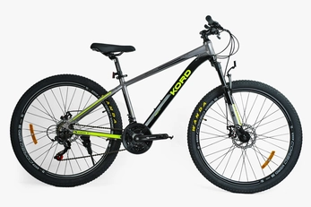 Велосипед 27.5 AL Corso «KORD» KD-02280 алюміній 15,5", (к-т SHIMANO) чорно-сіро-жовтий