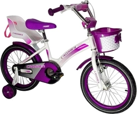 Дитячий велосипед 18 Crosser «KIDS BIKE» 001 біло-фіолетовий (+кошик пластик)
