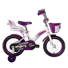 Дитячий велосипед 12 Crosser «KIDS BIKE» 001 біло-фіолетовий (+кошик пластик)