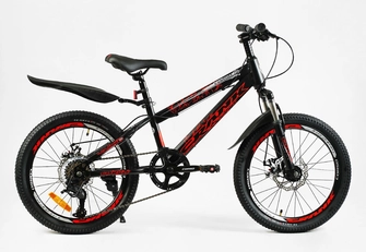 Велосипед 20 ST Corso «CRANK» CR-20422 сталь 11", (к-т LTWOO-A2) чорно-червоний