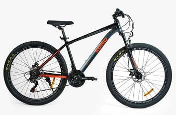 Велосипед 27.5 AL Corso «KORD» KD-07740 алюміній 17", (к-т SHIMANO) чорно-графітово-помаранчевий