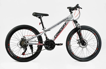 Велосипед 24 AL Corso «CONCEPT» CP-24902 алюміній 11", (к-т SHIMANO) сірий