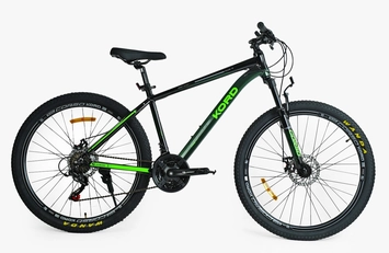 Велосипед 27.5 AL Corso «KORD» KD-05560 алюміній 17", (к-т SHIMANO) чорно-зелений
