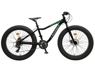 Велосипед 26 ST Crosser FAT BIKE сталь 16", (к-т SHIMANO) чорно-зелений