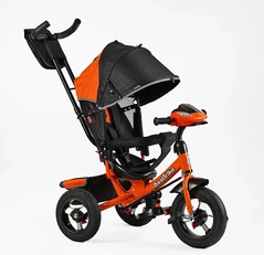 Дитячий велосипед 3-х колісний з батьківською ручкою, з дашком, надувні колеса Best Trike 3390/41-730 помаранчевий