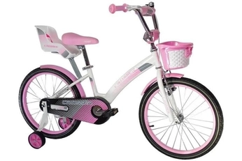 Дитячий велосипед 18 Crosser «KIDS BIKE» 001 біло-рожевий (+кошик пластик)