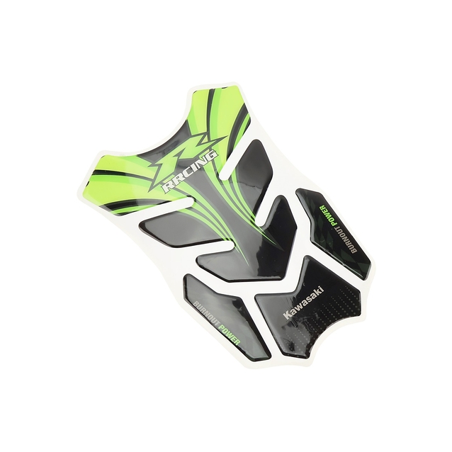 Наклейка захисна на бак паливний "KAWASAKI", чорно-зелена фото westvelo.com