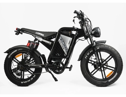 Електрофетбайк 20 ST Corso «KOMODO MAX» KM-84309 сталь, двигун 1200W, акумулятор 60V 21Ah літієвий, (к-т SHIMANO) чорний, литі колеса