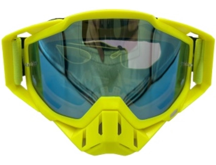 Мото окуляри Кросс-ендуро "MO-8" жовті із дзеркальною лінзою