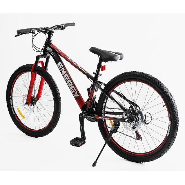 Велосипед 26 ST Corso «ENERGY» EN-26783 сталь 13", (к-т SHIMANO) чорно-червоний фото westvelo.com