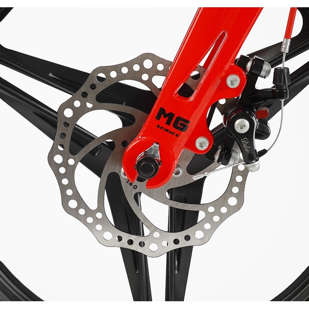 Дитячий велосипед 18 MG Corso «REVOLT» MG-18747, магнієва рама, чорно-червоний фото westvelo.com