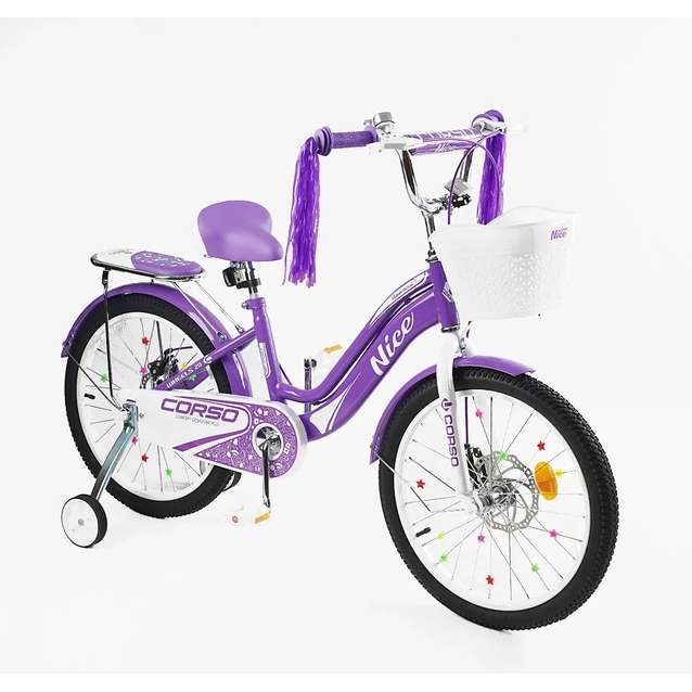 Дитячий велосипед 20 ST Corso «NICE» NC-20105 дискові гальма, фіолетовий фото westvelo.com