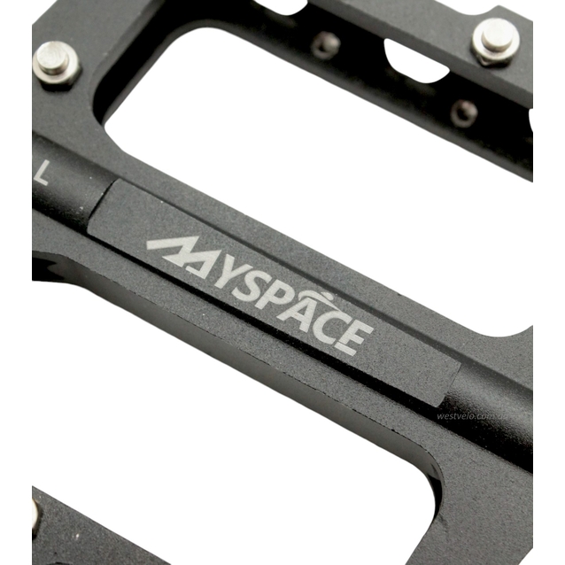 Педалі алюміній проми MYSPACE В009, чорні з змінними шипами фото westvelo.com