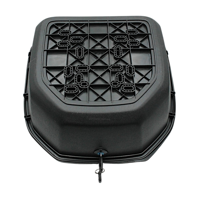 Кофр (багажник) для мотоцикла задній ROBIK 48 (400х400х280) 45L чорний глянцевий з катафотом фото westvelo.com