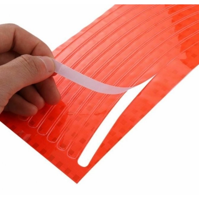 Світловідбиваючі наклейки на обід колеса червоні фото westvelo.com