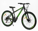 Велосипед 27.5 ST Corso «TORNADO» TR-27257 сталь 15,5", (к-т SHIMANO) чорно-салатовий фото westvelo.com
