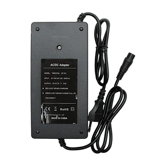 Зарядний пристрій ( 67.2V 3Ah ) (TM60V03A), для Li-ion акумуляторів для електросамоката фото westvelo.com