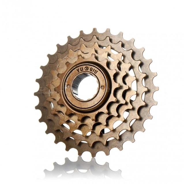 Зірка задня різьбова 5-рик SANYOU коричнева (14-28T) фото westvelo.com