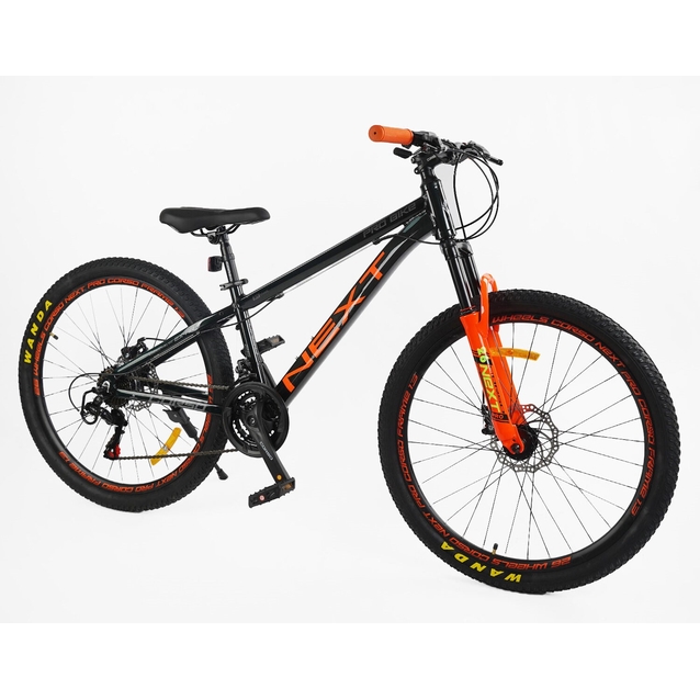 Велосипед 26 AL Corso «NEXT» NX-26700 алюміній 13", (к-т SHIMANO) чорно-помаранчевий фото westvelo.com
