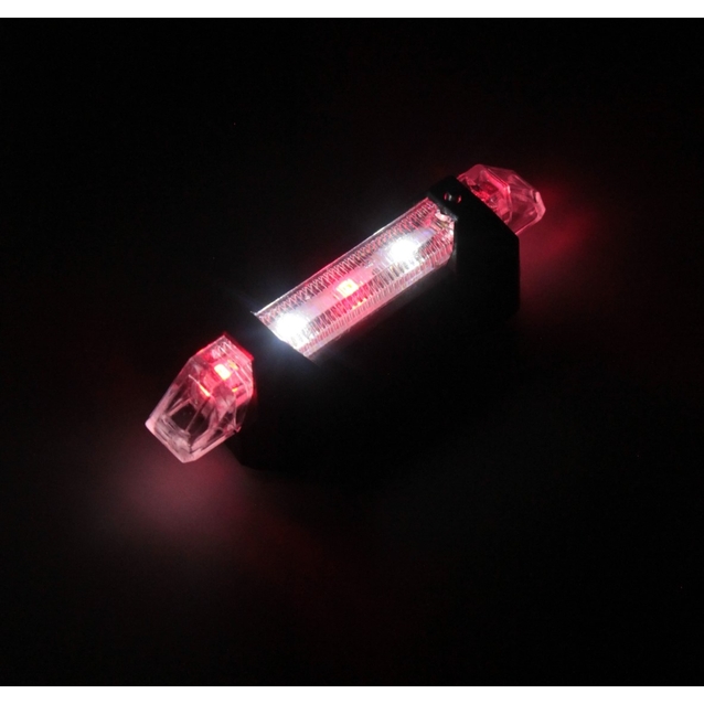 Мигалка зад DC-918, з акумулятором, на usb зарядку, червоно-біла фото westvelo.com