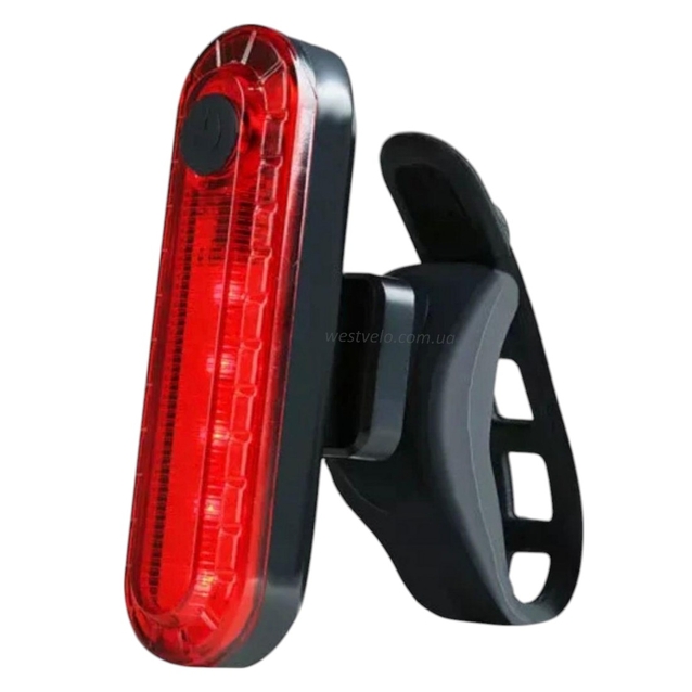 Мигалка на usb зарядку зад №056 VOLCANO червона з акумулятором (362) фото westvelo.com