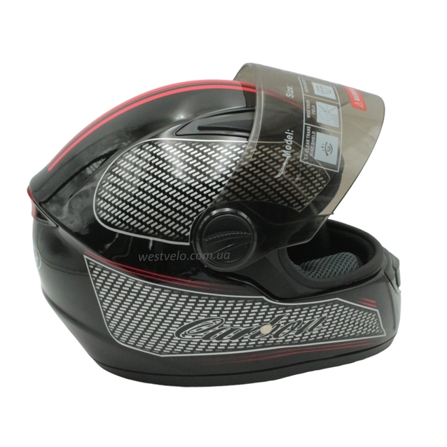 Мото шолом, закритий (S) ARAE "CNHF" Інтеграл 501, чорний глянцевий фото westvelo.com