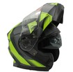 Мото шолом, трансформер (S 55-56) F2 162 Neon yellow, чорний, матовий з відкидними окулярами