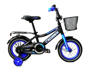 Дитячий велосипед 12 Crosser «ROCKY» 012 чорно-синій (+кошик сітка малий) []