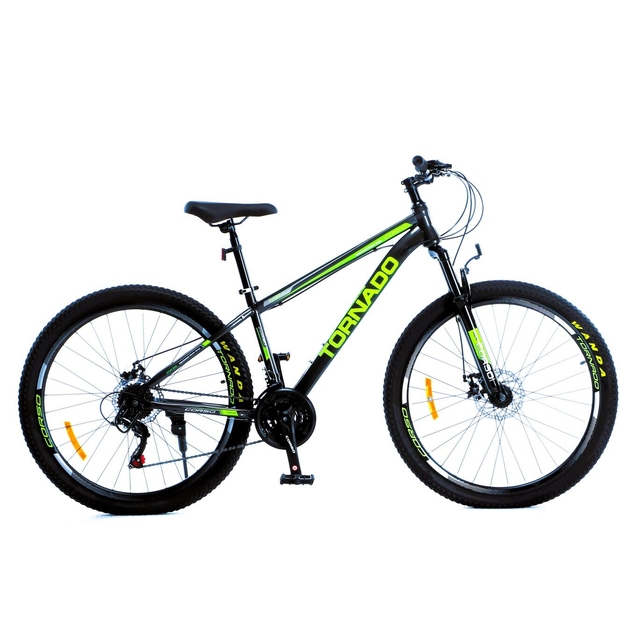 Велосипед 27.5 ST Corso «TORNADO» TR-27229 сталь 15,5", (к-т SHIMANO) чорно-салатовий фото westvelo.com