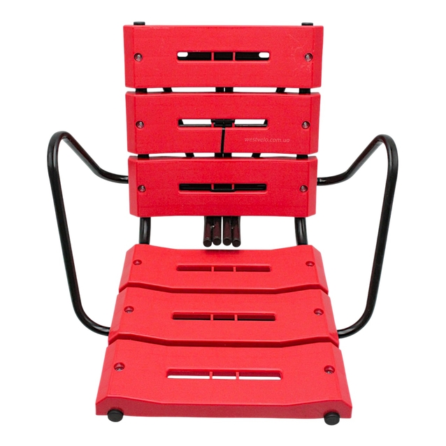 Крісло дитяче метал. на зад. багажник, "Лавочка" посилене, червоне фото westvelo.com