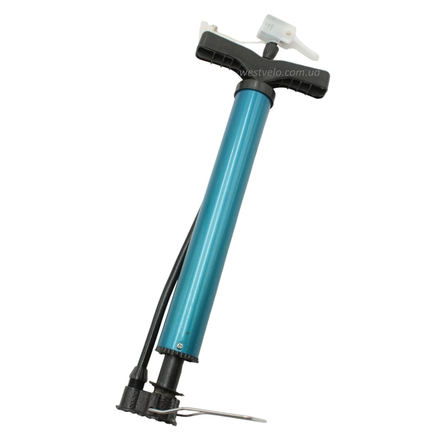 Насос вело металевий 2-ний наконечник (AV/FV) синій (під ромашку) фото westvelo.com