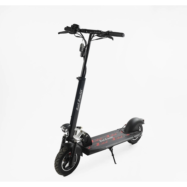 Електросамокат Best Scooter BS-10588 двигун 800W, акумулятор літієвий 48V13Ah з сидінням, колеса надувні 10, чорно-червоний фото westvelo.com