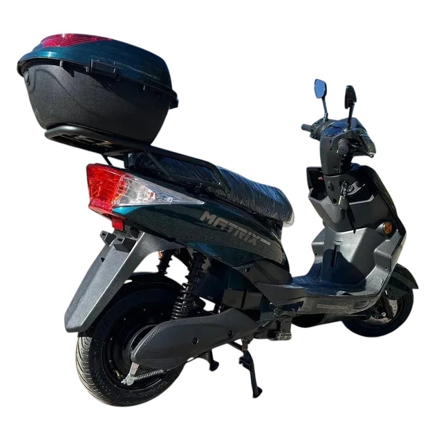 Електроскутер Corso «MATRIX» MT-924107 двигун 1200W, акумулятор 72V 25Ah графеновий, зелено-синій, колеса 10" + 1 ящик. акум фото westvelo.com