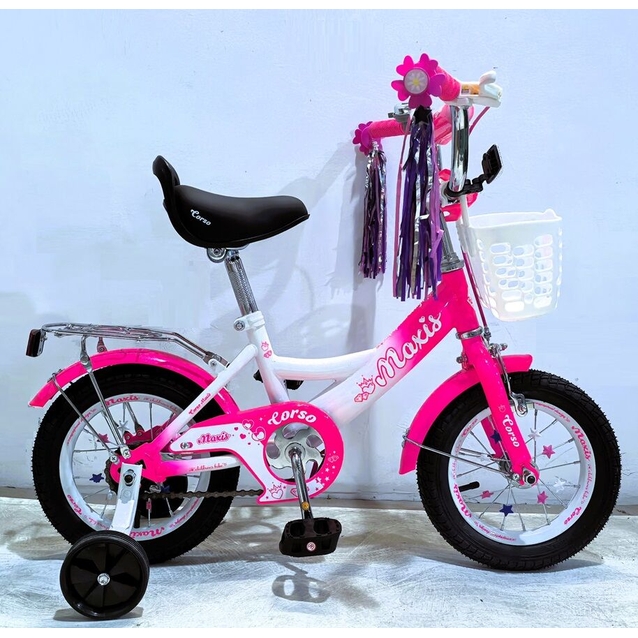 Дитячий велосипед 12 ST Corso «MAXIS» MX-67041 біло-рожевий фото westvelo.com