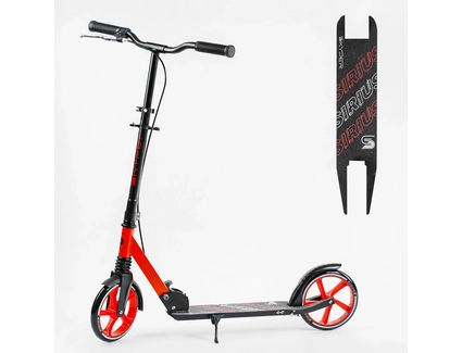 Самокат дитячий 2-х колісний, PU Skyper «SIRIUS» S 16312 чорно-червоний(2), Ø200mm, 1 амортизатор, ручне гальмо