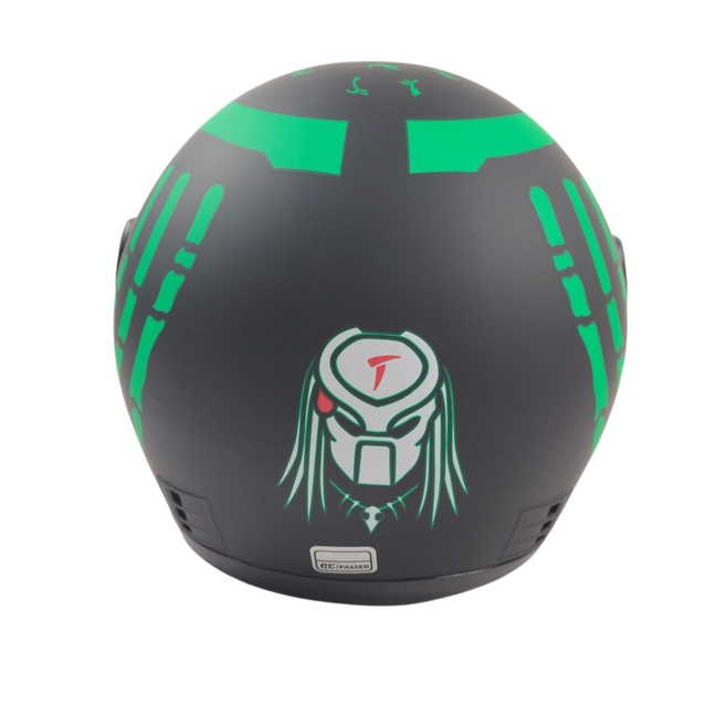 Мото шолом, закритий (L 59-60) BLD "PREDA TORS", чорно-зелений, матовий (825) фото westvelo.com