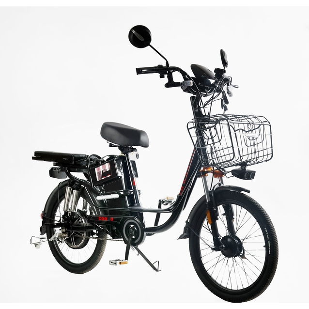 Електровелосипед 22 ST Corso «SHADOW»  SH-9038-7 / 9083-7 / с-31 сталь, 500W, акум 48V20AH, чорно-червоний фото westvelo.com