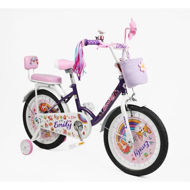 Дитячий велосипед 18 ST Corso «EMILY» ML-14035 фіолетово-рожевий фото westvelo.com