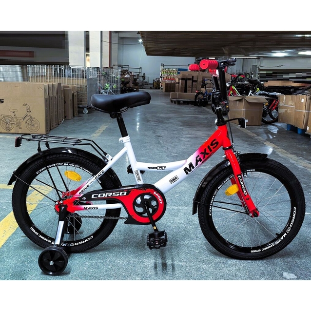 Дитячий велосипед 18 ST Corso «MAXIS» MX-61027 біло-червоний фото westvelo.com