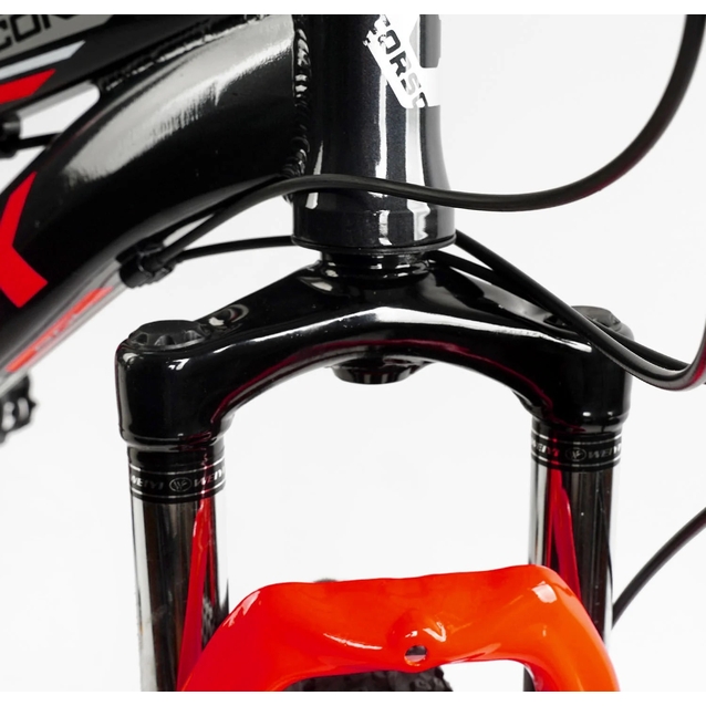 Велосипед 24 AL Corso «FENIX» FX-24912 алюміній 11", (к-т Saiguan) чорно-червоний фото westvelo.com