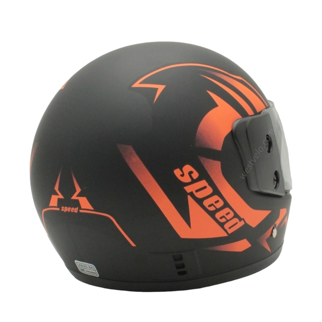 Мото шолом, закритий (XS 53-54) F2 "Speed", чорно-помаранчевий матовий (825-1) фото westvelo.com