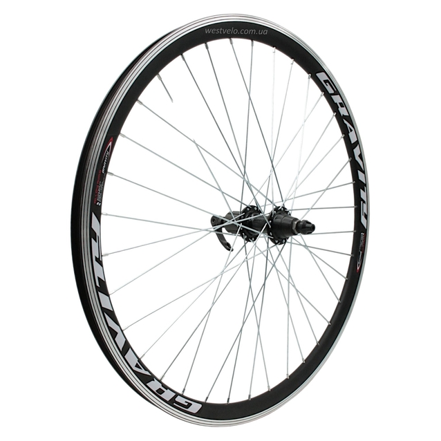 Колесо 26 зад, обід 2-ний чорний, втулка Joy Tech, касета (8-10S), ексцентрик фото westvelo.com