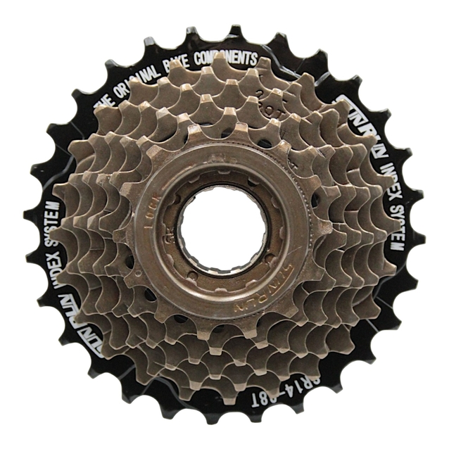Зірка задня різьбова 7-рик SUNRUN M728 чорно-коричнева (14-28T) фото westvelo.com