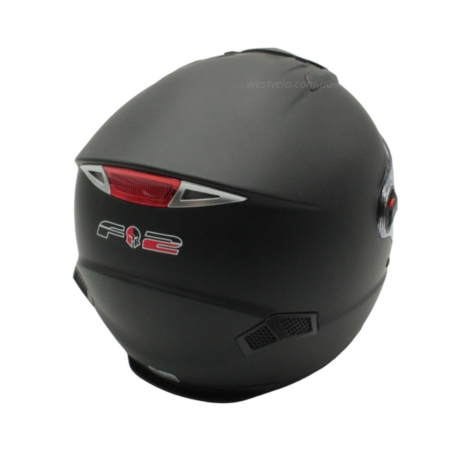 Мото шолом, закритий (S 55-56) F2 М61 чорний, матовий з відкидними окулярами фото westvelo.com