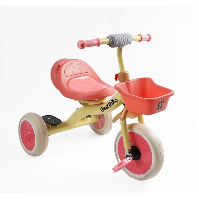Дитячий велосипед 3-х колісний EVA (піна) Best Trike колеса 10-8, BS-41363 рожевий, сталева рама, УКР.ОЗВУЧУВАННЯ, світло, кошик фото westvelo.com