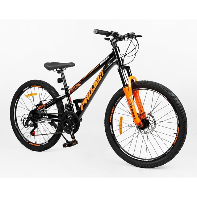 Велосипед 24 AL Corso «PROJECT»  PJ-24115 алюміній 11", (к-т SunRun) чорно-помаранчевий фото westvelo.com