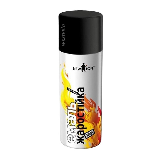 Фарба NEW TON жаростійка - чорна 400мл. (під замовлення) фото westvelo.com