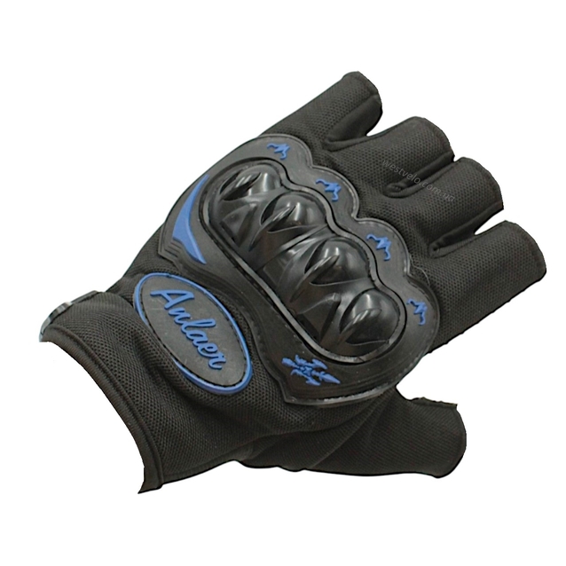 Рукавиці (тактичні) Anlaer, чорно-сині (з відкритими пальцями) фото westvelo.com